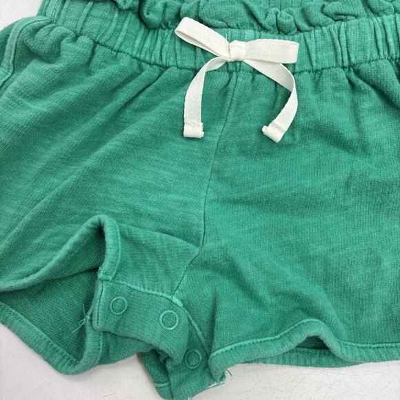 Cat & Jack Girls 2T Green Romper Tank Top Pocket Shorts Outfit Toddler Summer - Picture 4 of 6